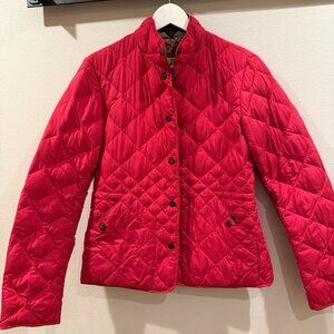 Eddie Bauer EB550 goose down quilted jacket Sz S Red
